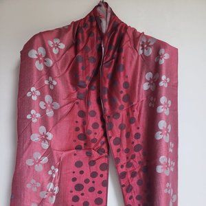 100% Pashmina Wine and Gray Shawl